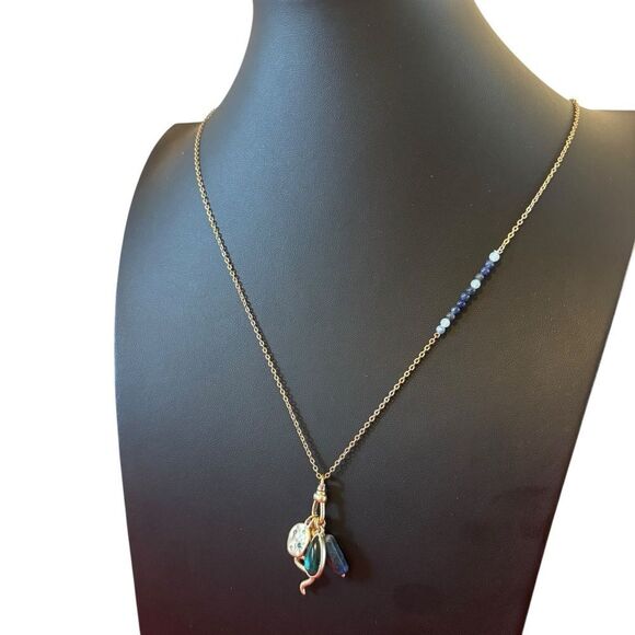 Awesome 4 Piece Jeweled & Gemstone Charm Necklace. - Picture 3 of 6